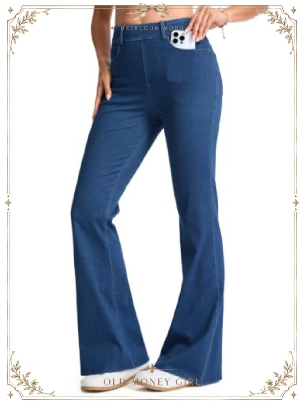 Bell Bottom Jeans Stretchy Pull On Flare Jeggings Slim Fit Belt Loops